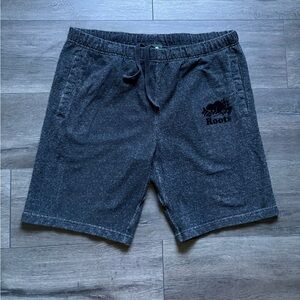 Roots Canada Mens Charcoal Gray Drawstring Knit Workout Sweat Shorts Size Large